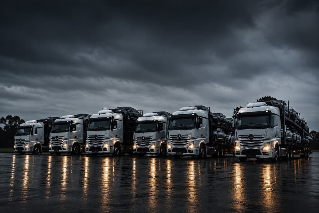 Car carrier trucks ready for nationwide vehicle transport